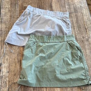 Casual Columbia Pull-On Skort Duo in Sage Green + Light Gray Medium